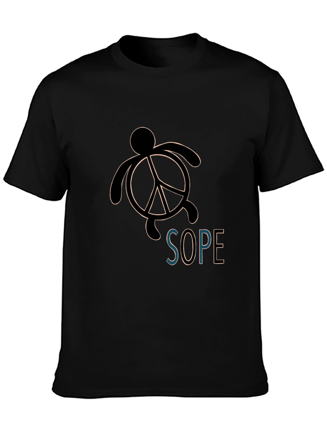 Peace Turtle Graphic Tee - Black