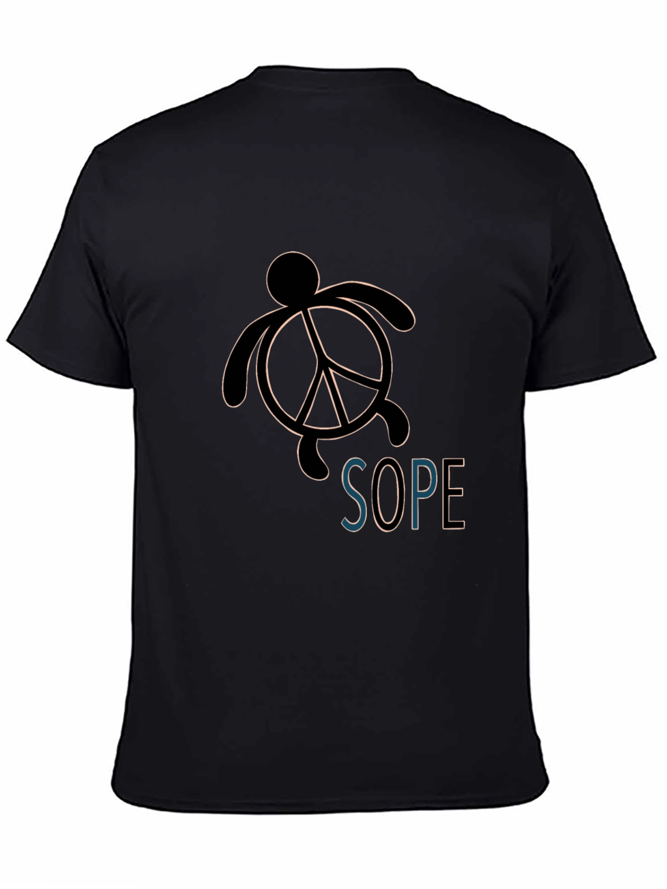 Peace Turtle Graphic Tee - Black