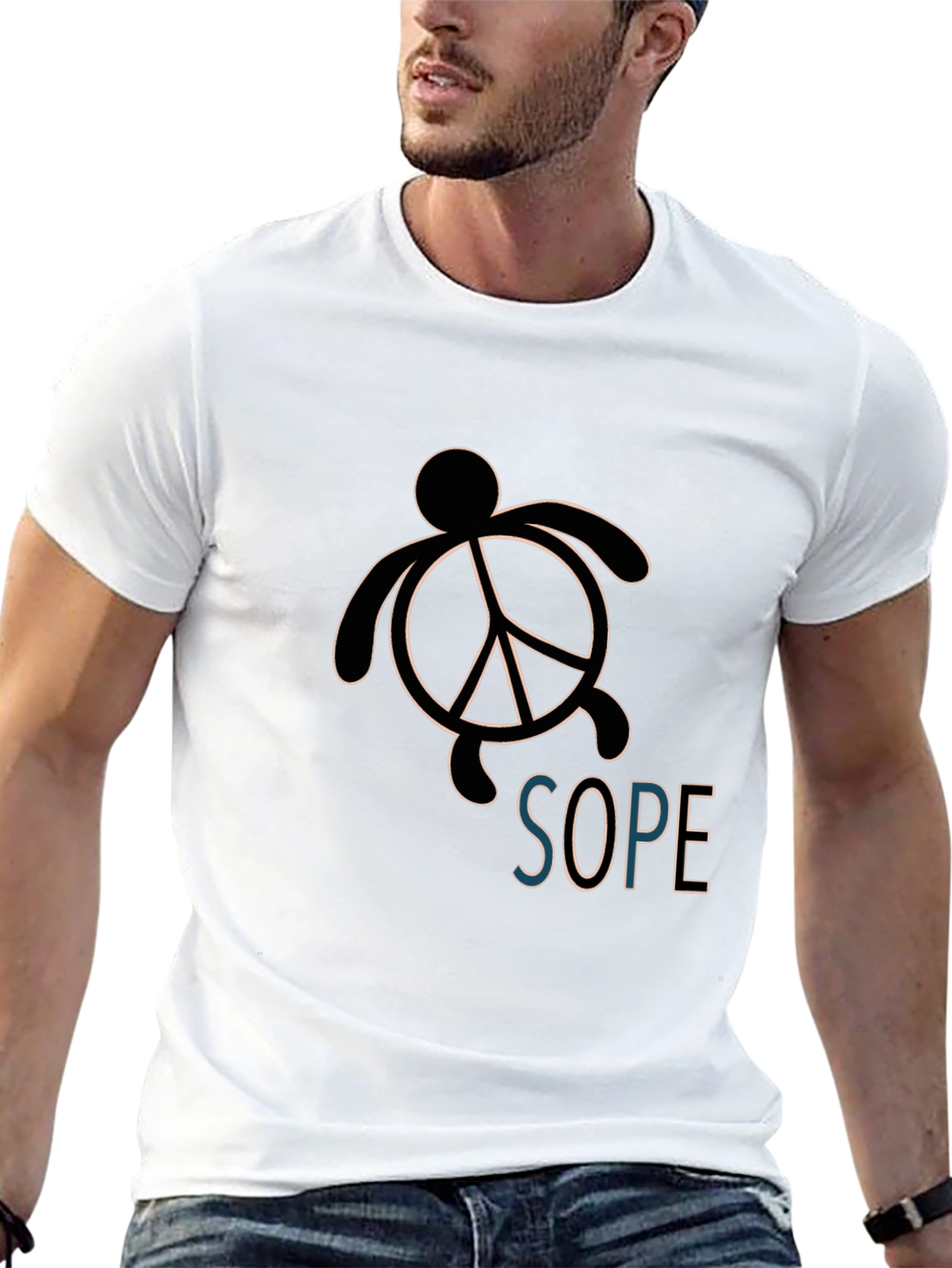 Peace Turtle Graphic Tee - Black