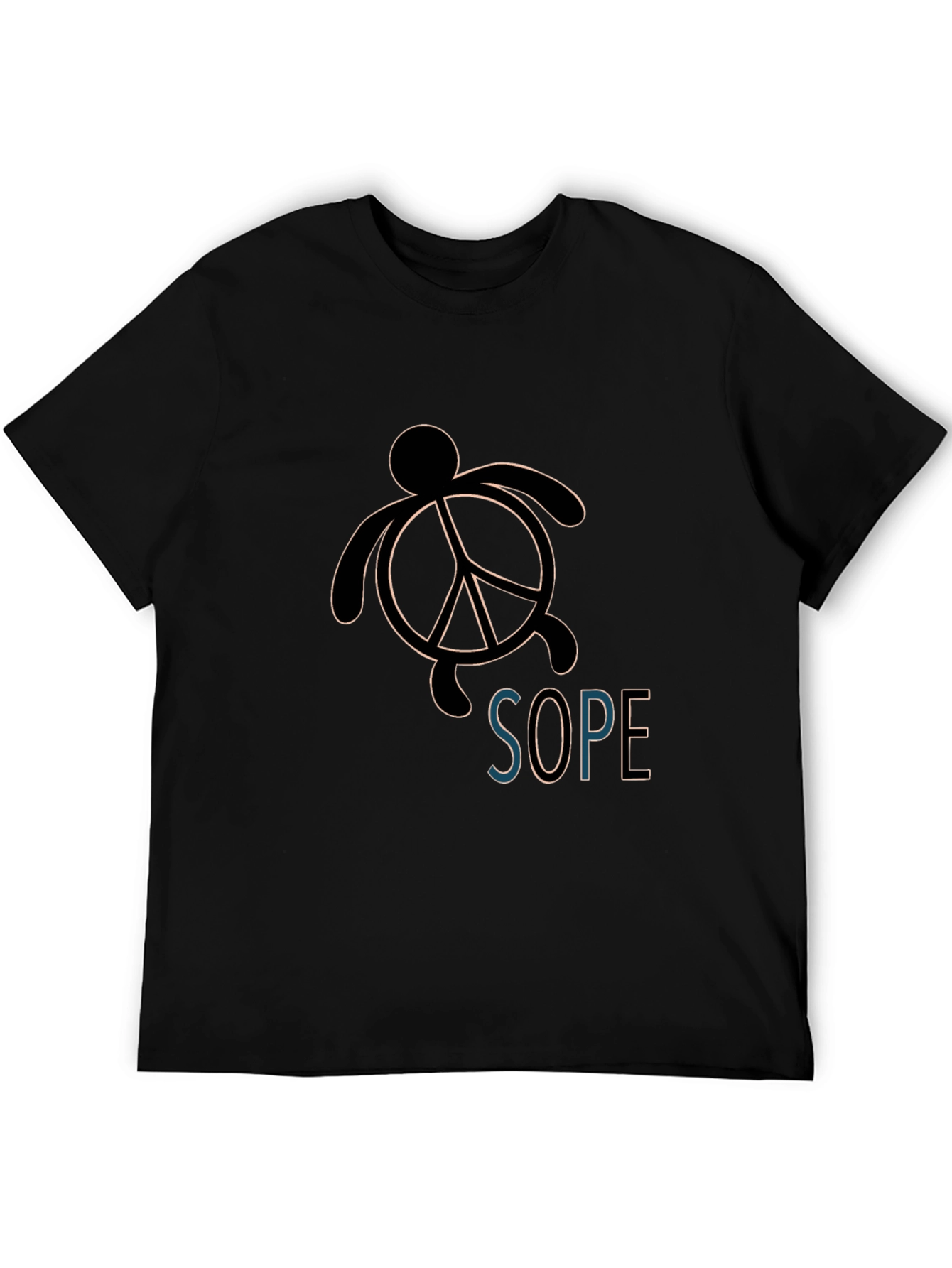Peace Turtle Graphic Tee - Black