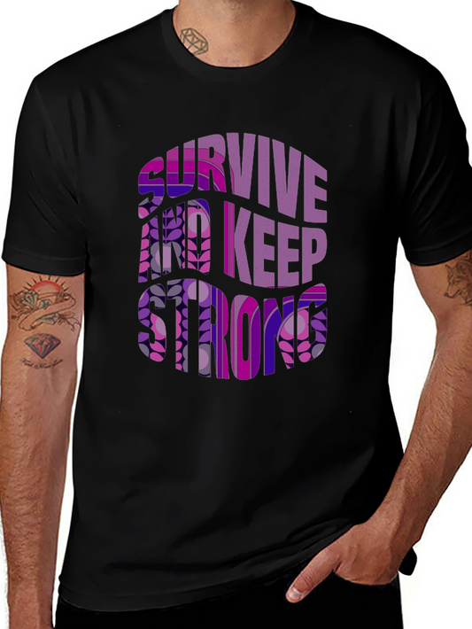 Survive And Keep Strong Graphic Tee - Black