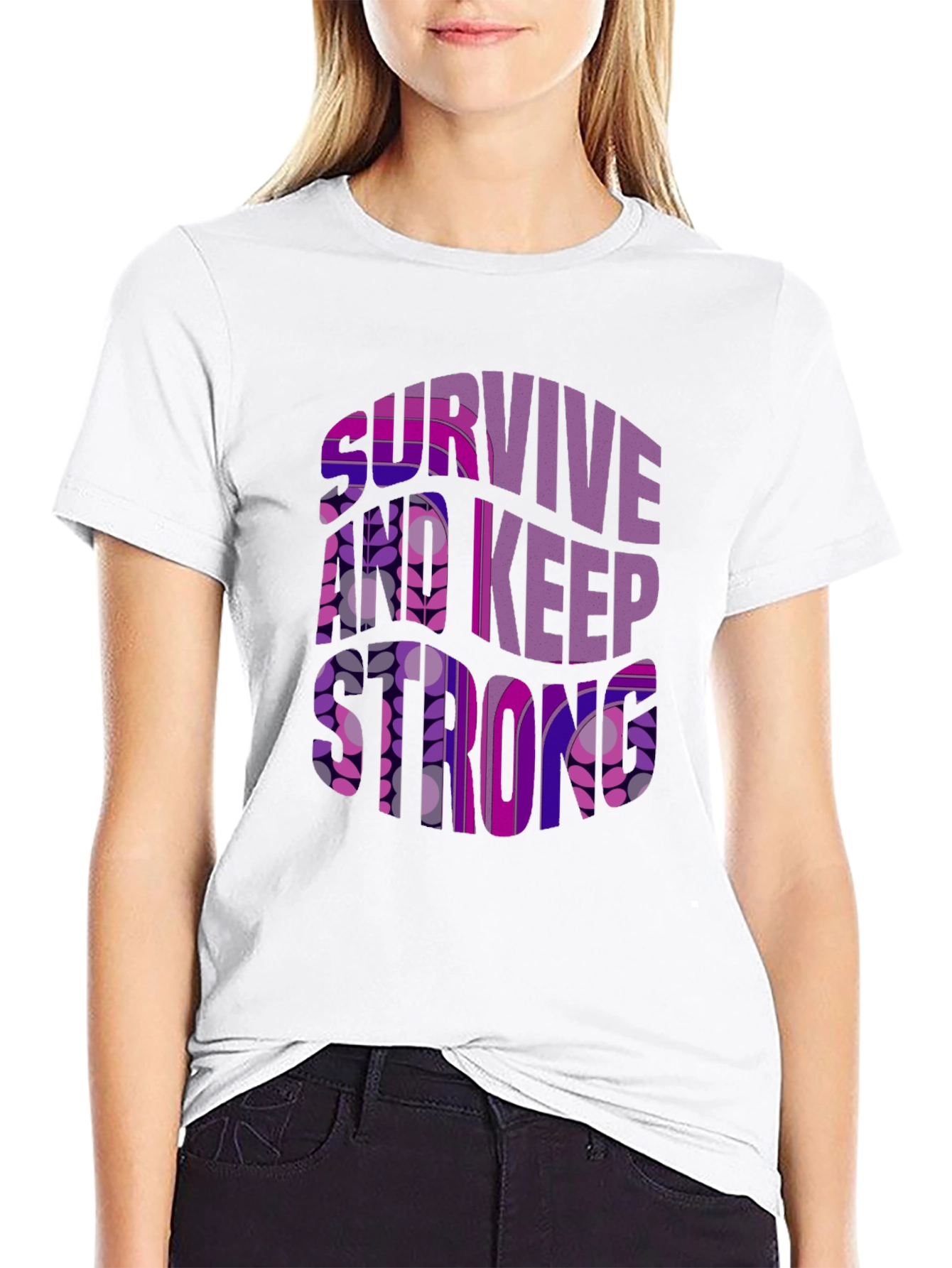 Survive And Keep Strong Graphic Tee - Black