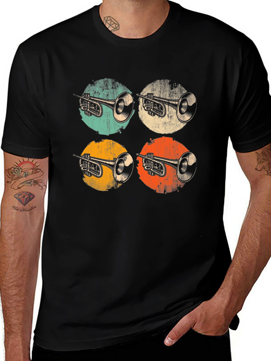Retro Trumpet Graphic T-Shirt - Vintage Music Tee