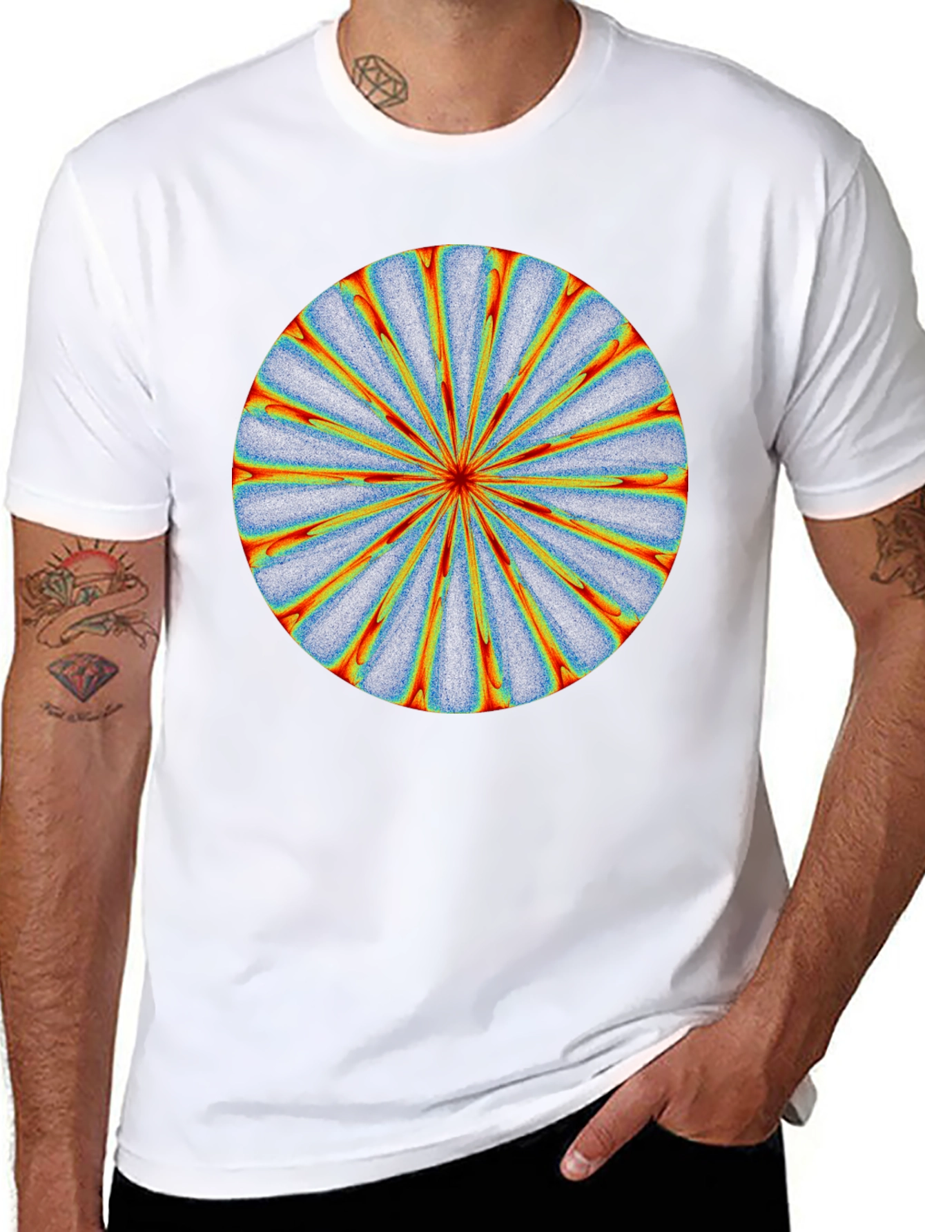 Abstract Radial Burst Graphic Tee