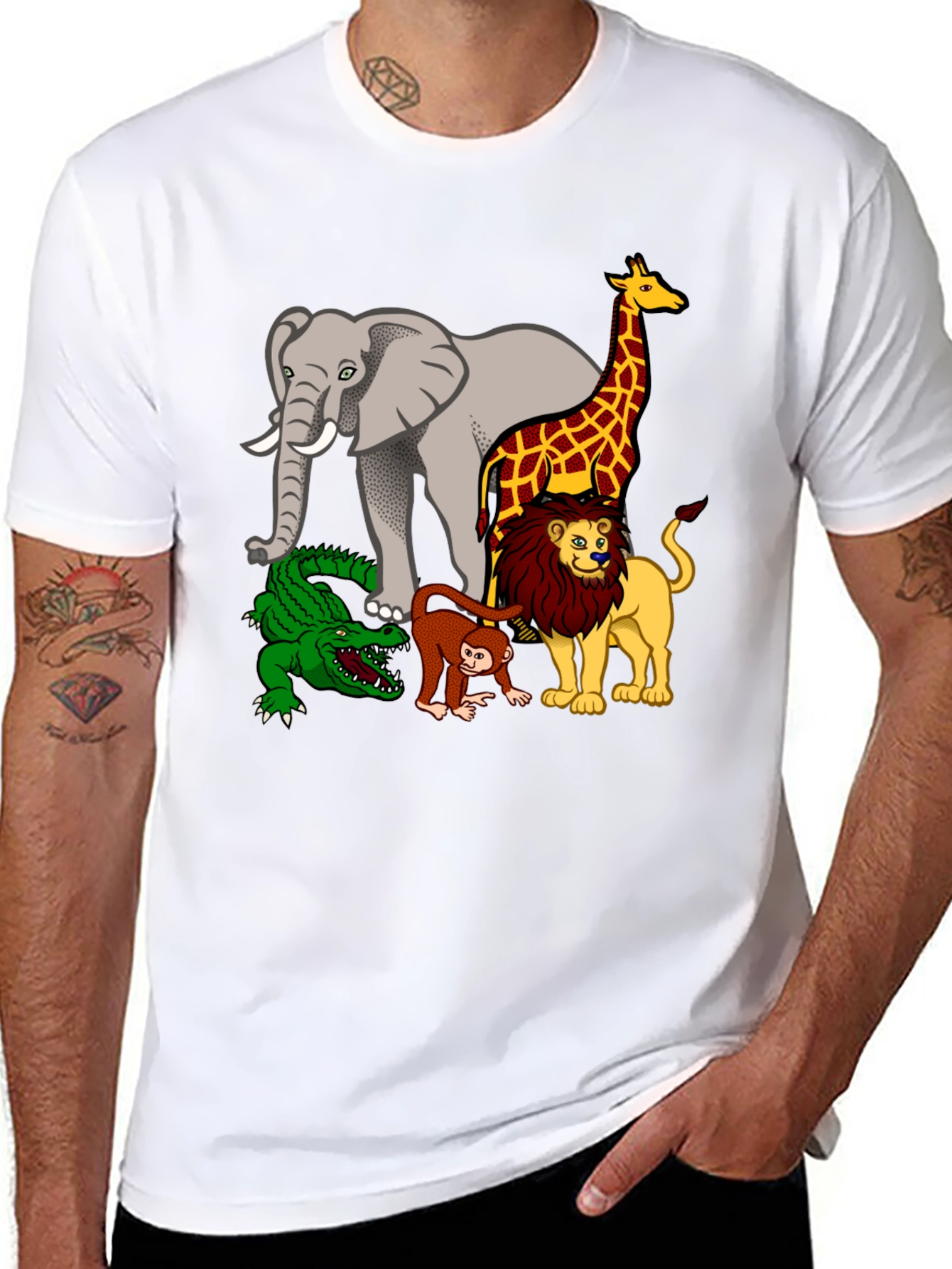 Safari Animals Graphic Print T-Shirt