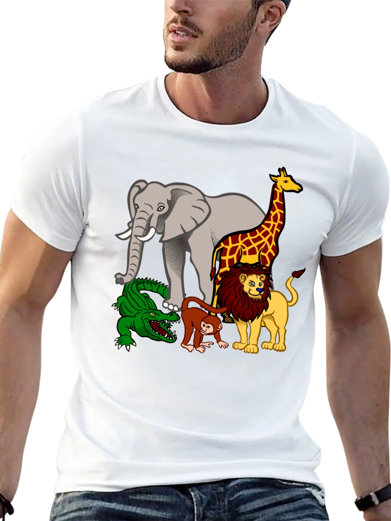 Safari Animals Graphic Print T-Shirt