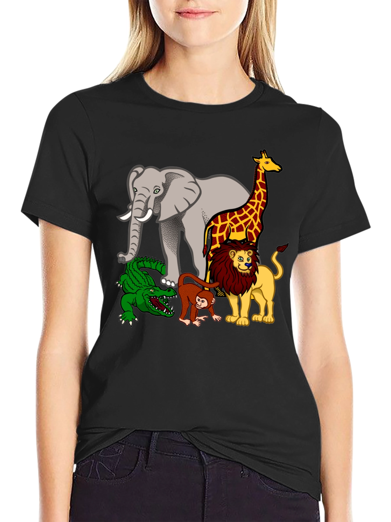 Safari Animals Graphic Print T-Shirt