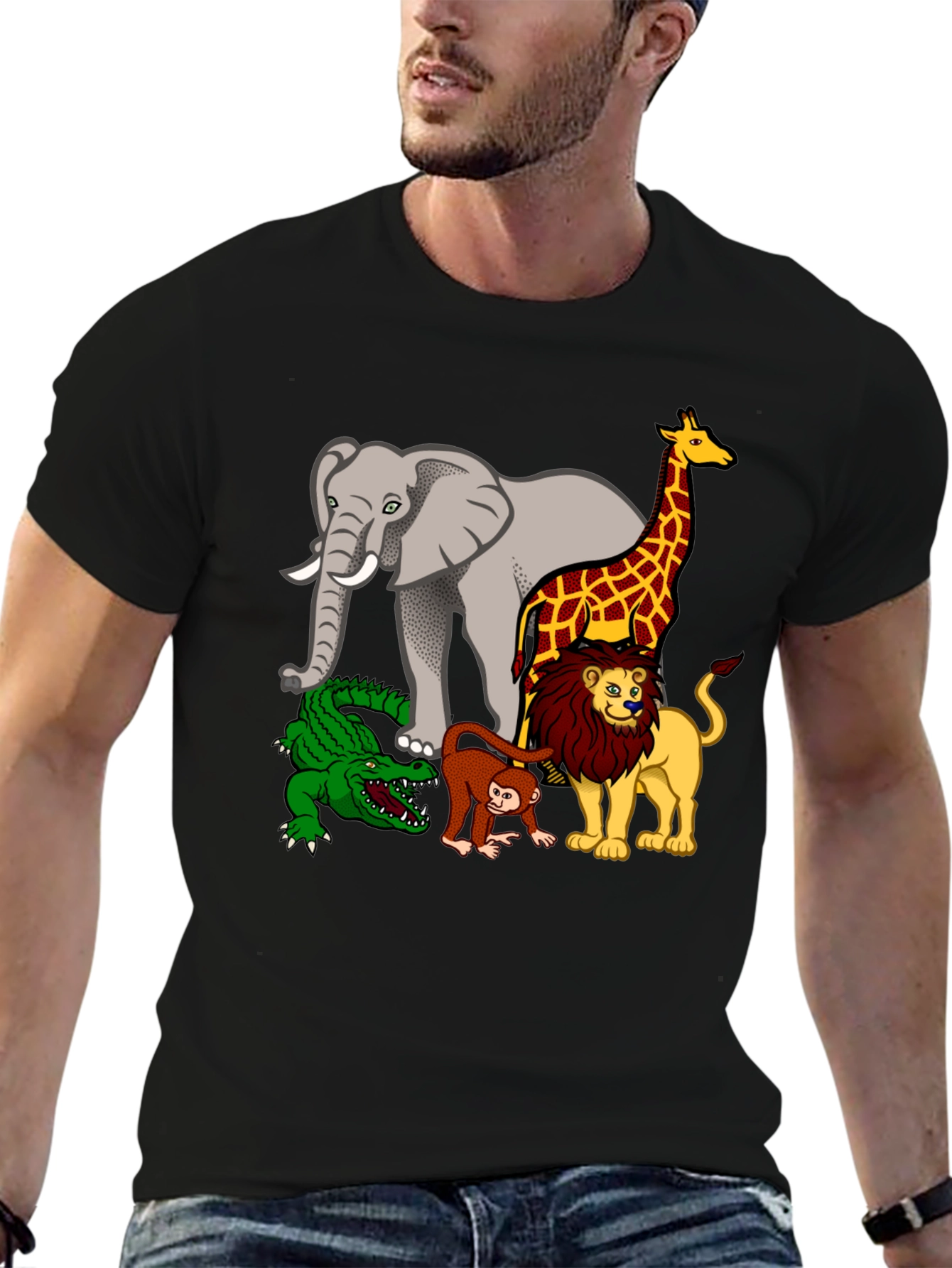 Safari Animals Graphic Print T-Shirt
