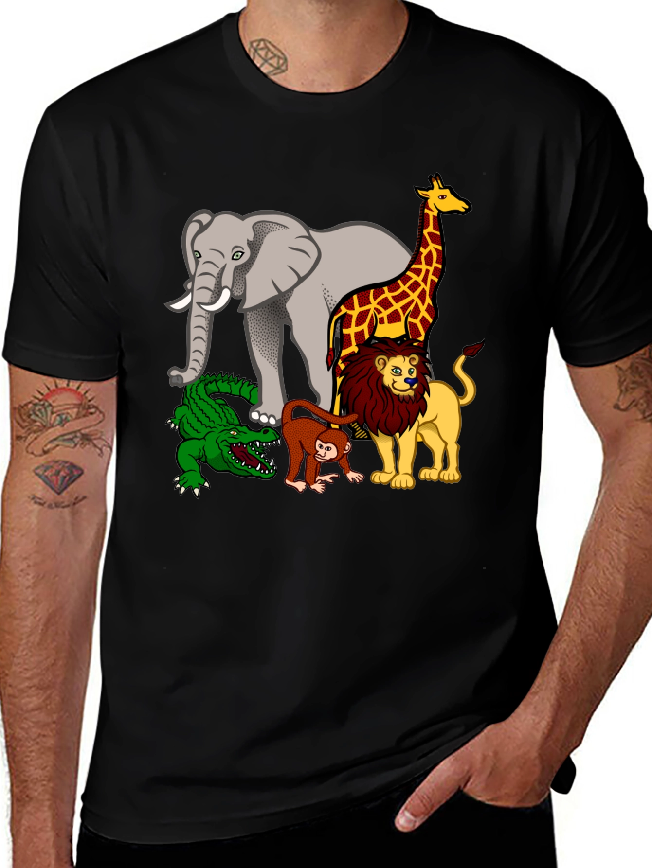 Safari Animals Graphic Print T-Shirt