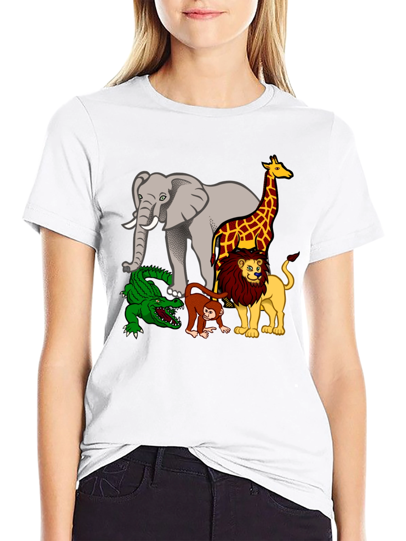 Safari Animals Graphic Print T-Shirt