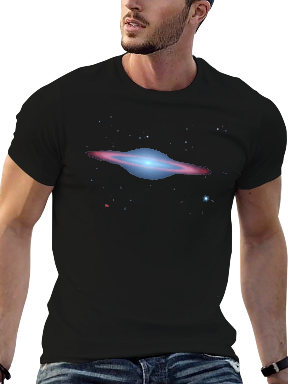 Galaxy Print Black T-Shirt