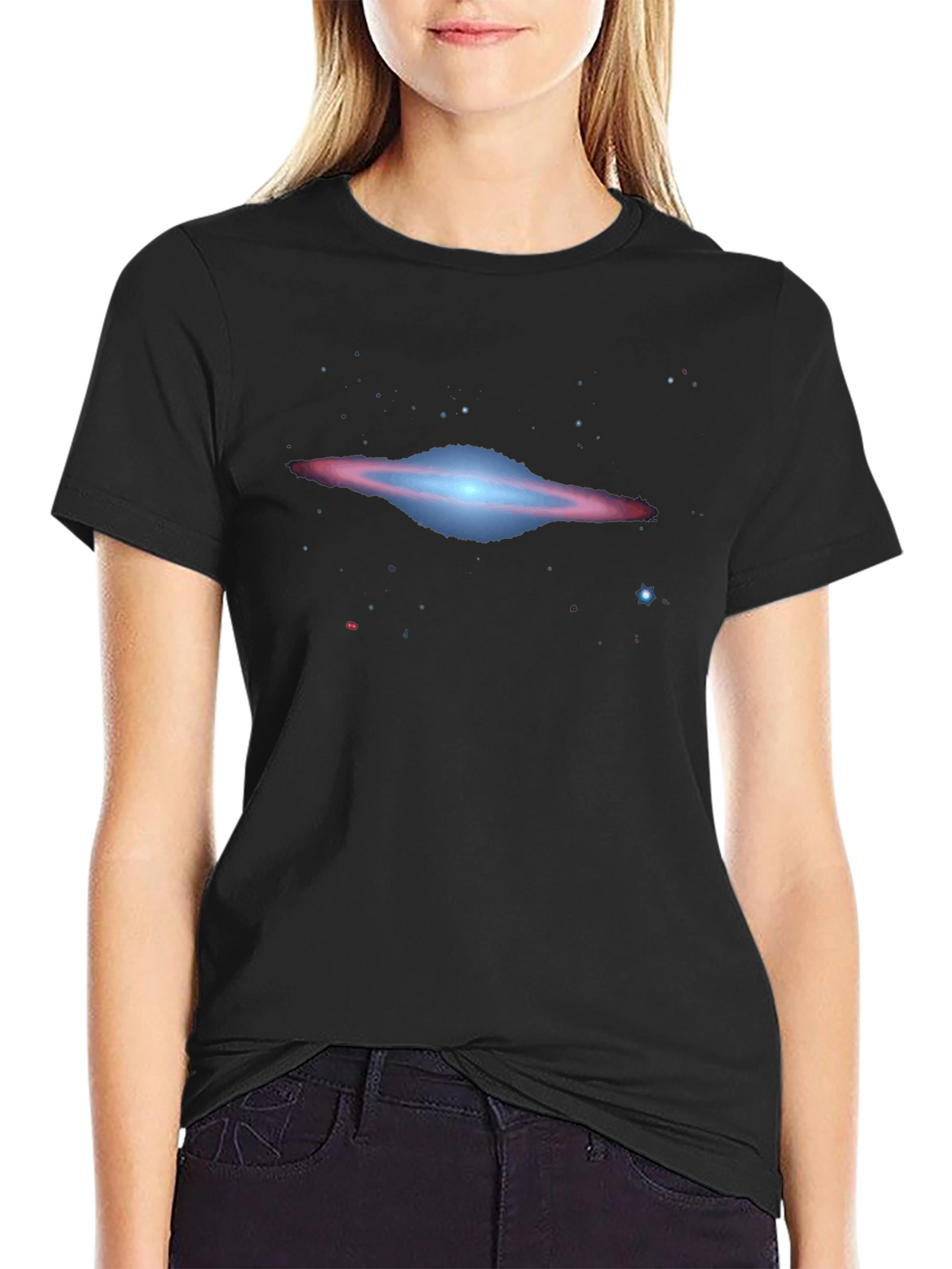 Galaxy Print Black T-Shirt