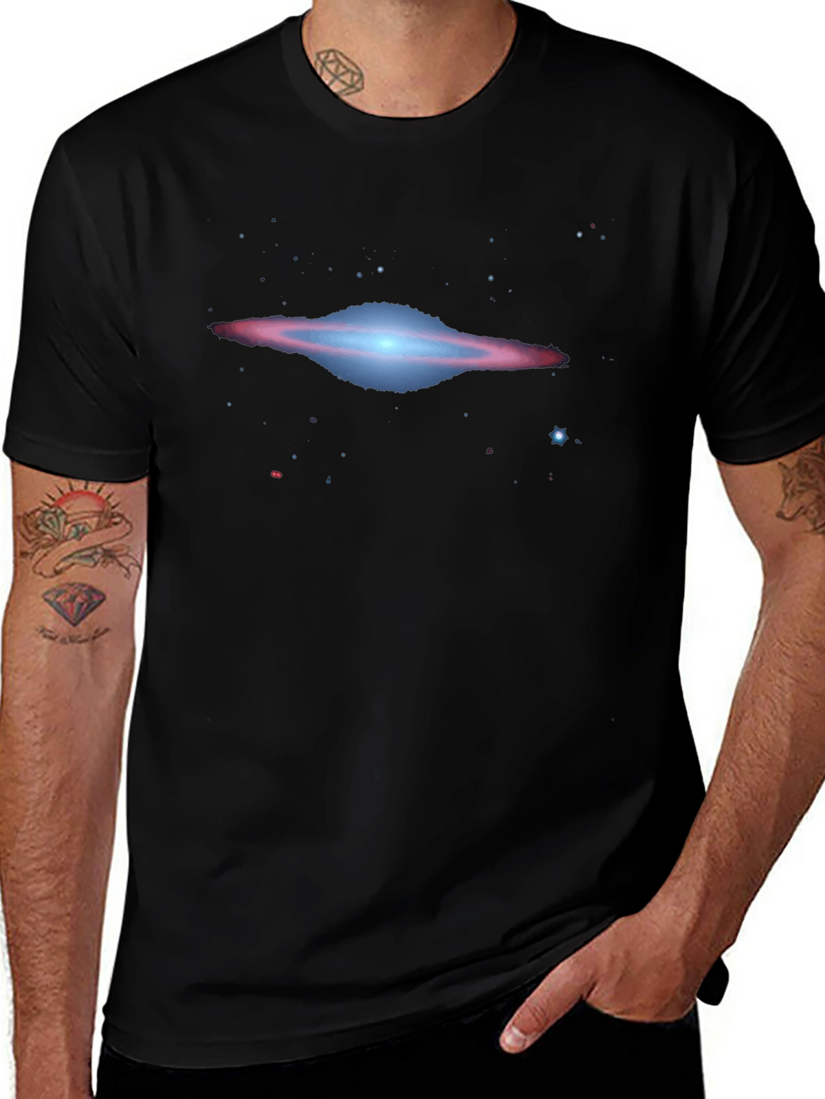 Galaxy Print Black T-Shirt