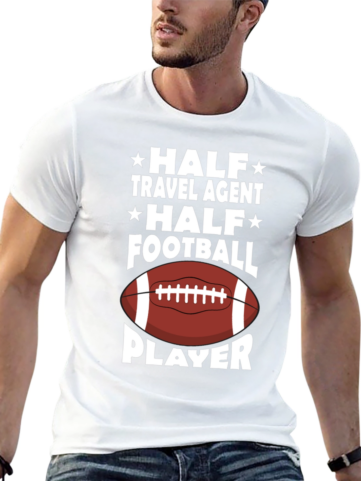 Half Travel Agent Half Football Player T-Shirt