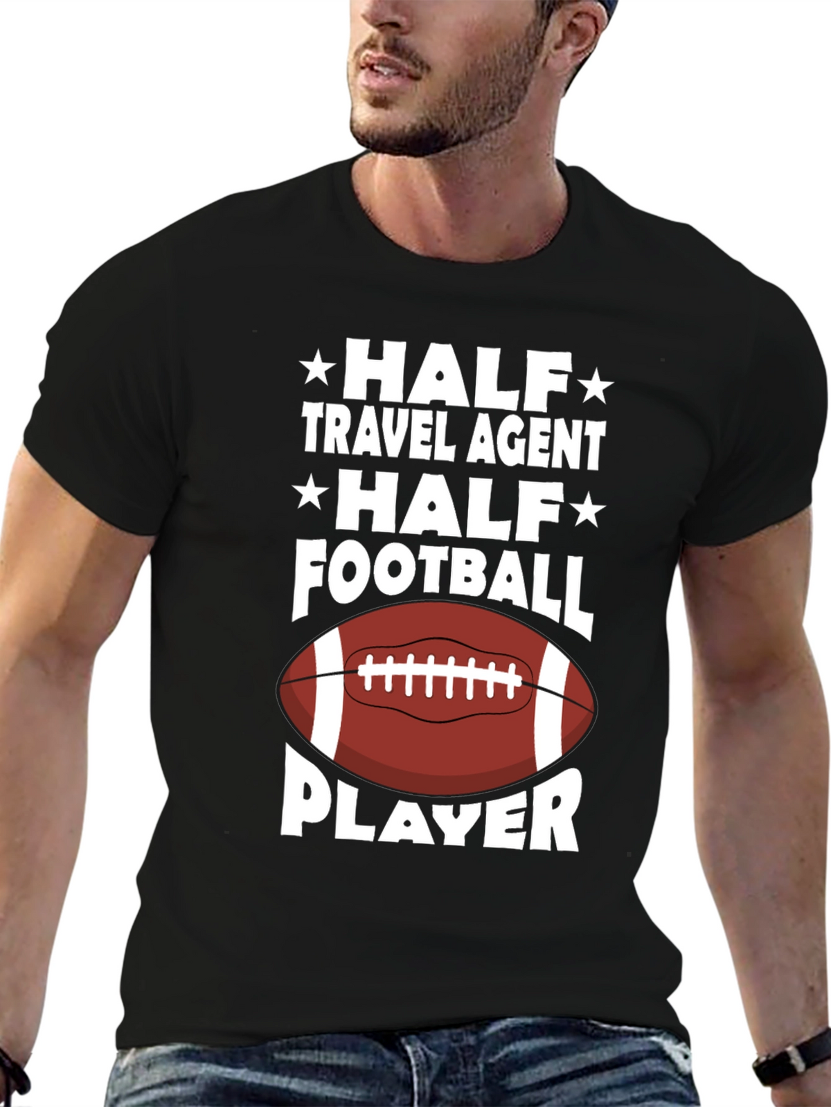 Half Travel Agent Half Football Player T-Shirt