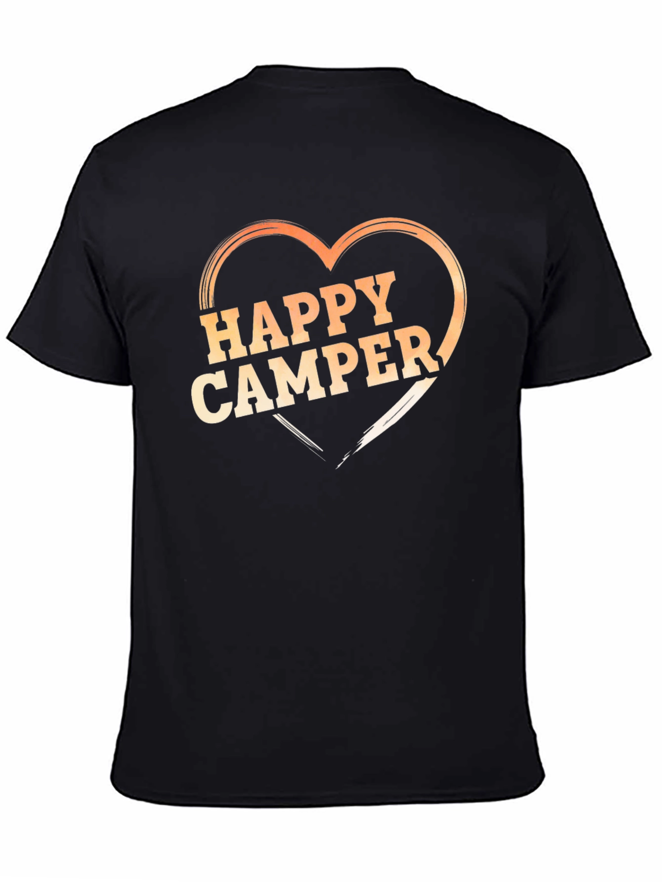 Happy Camper Heart Graphic T-Shirt - Black