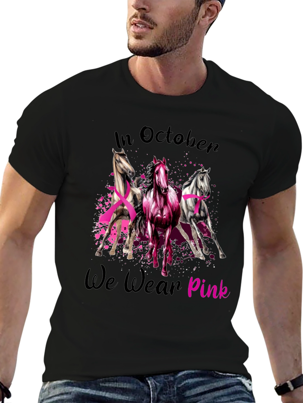 October Breast Cancer Awareness Horse T-Shirt