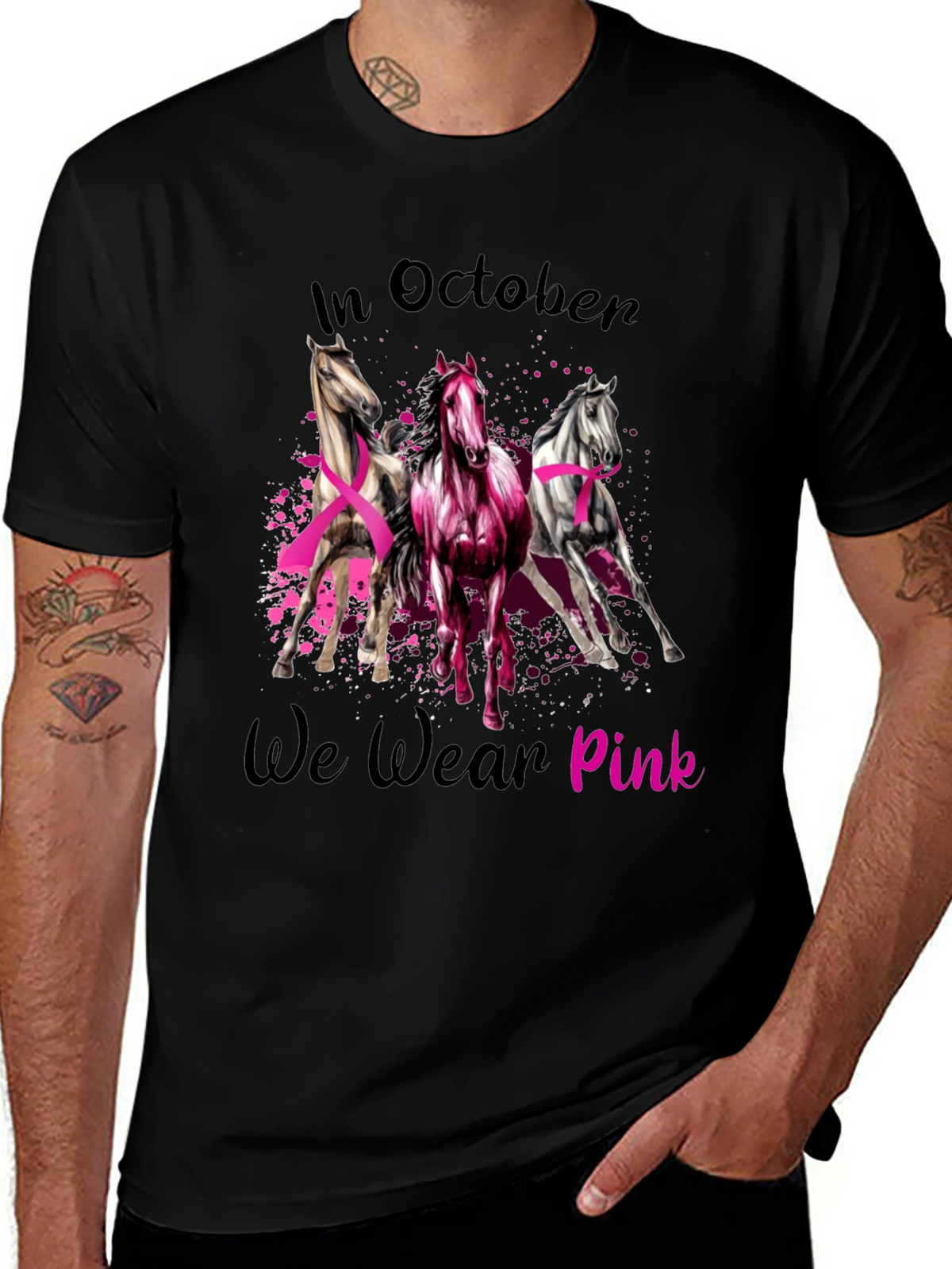October Breast Cancer Awareness Horse T-Shirt