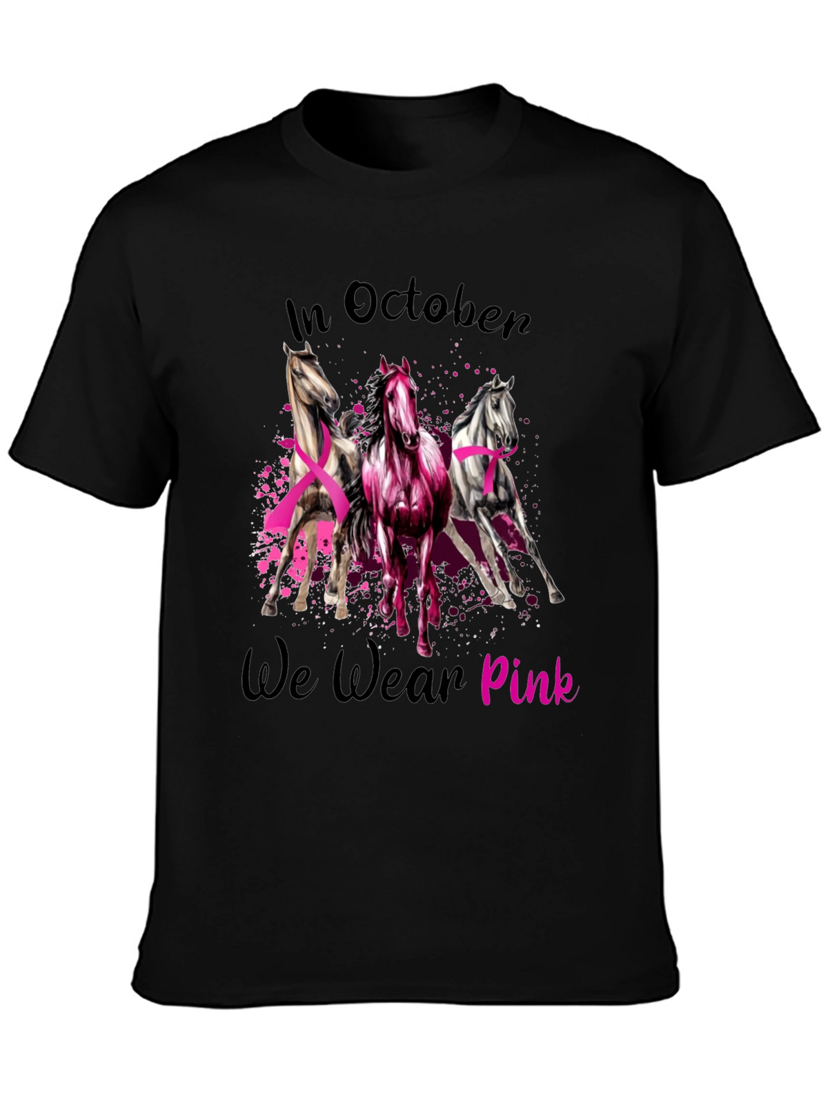 October Breast Cancer Awareness Horse T-Shirt