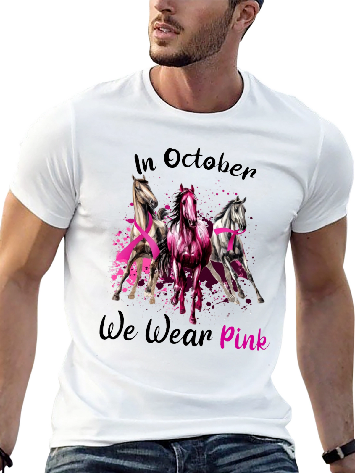 October Breast Cancer Awareness Horse T-Shirt
