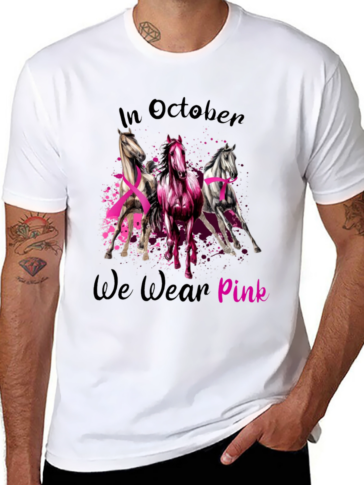 October Breast Cancer Awareness Horse T-Shirt
