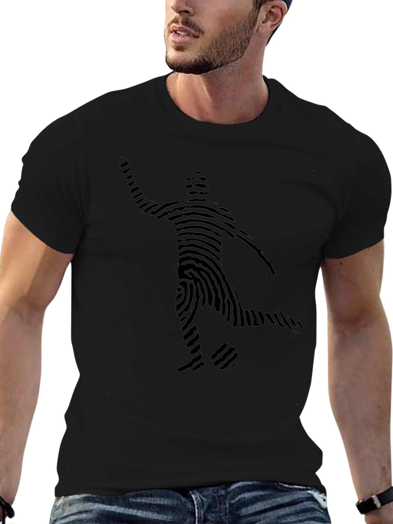 Soccer Fingerprint Graphic Tee - Unique Fan Shirt