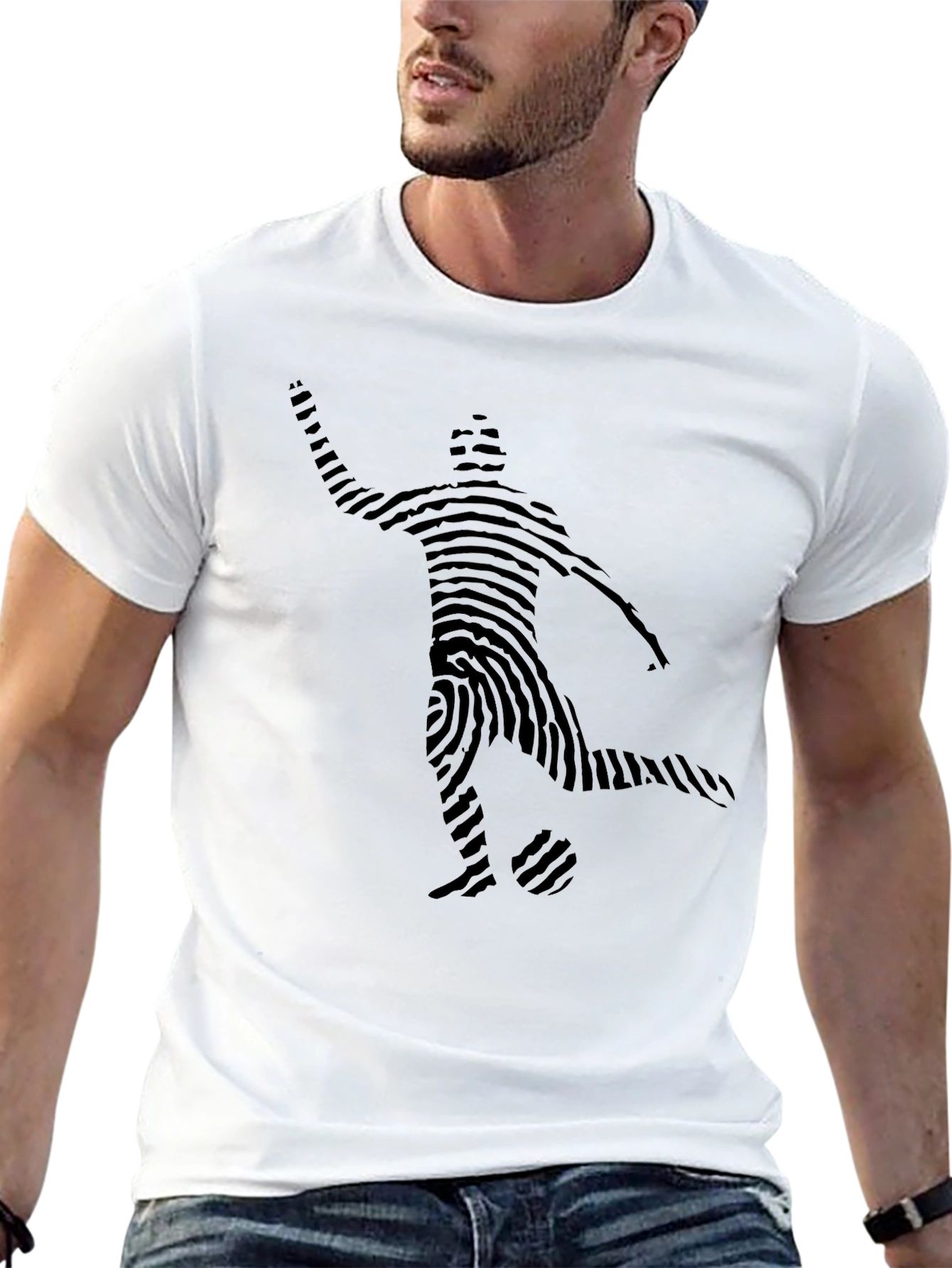 Soccer Fingerprint Graphic Tee - Unique Fan Shirt
