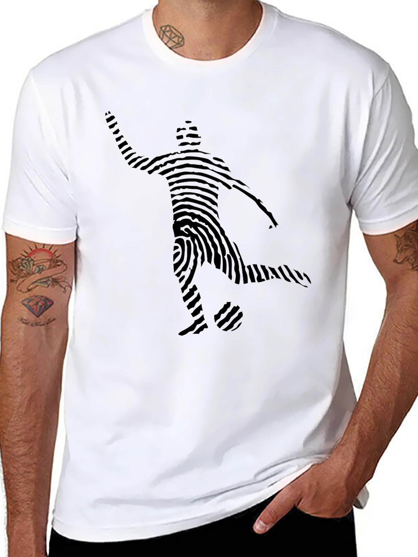Soccer Fingerprint Graphic Tee - Unique Fan Shirt