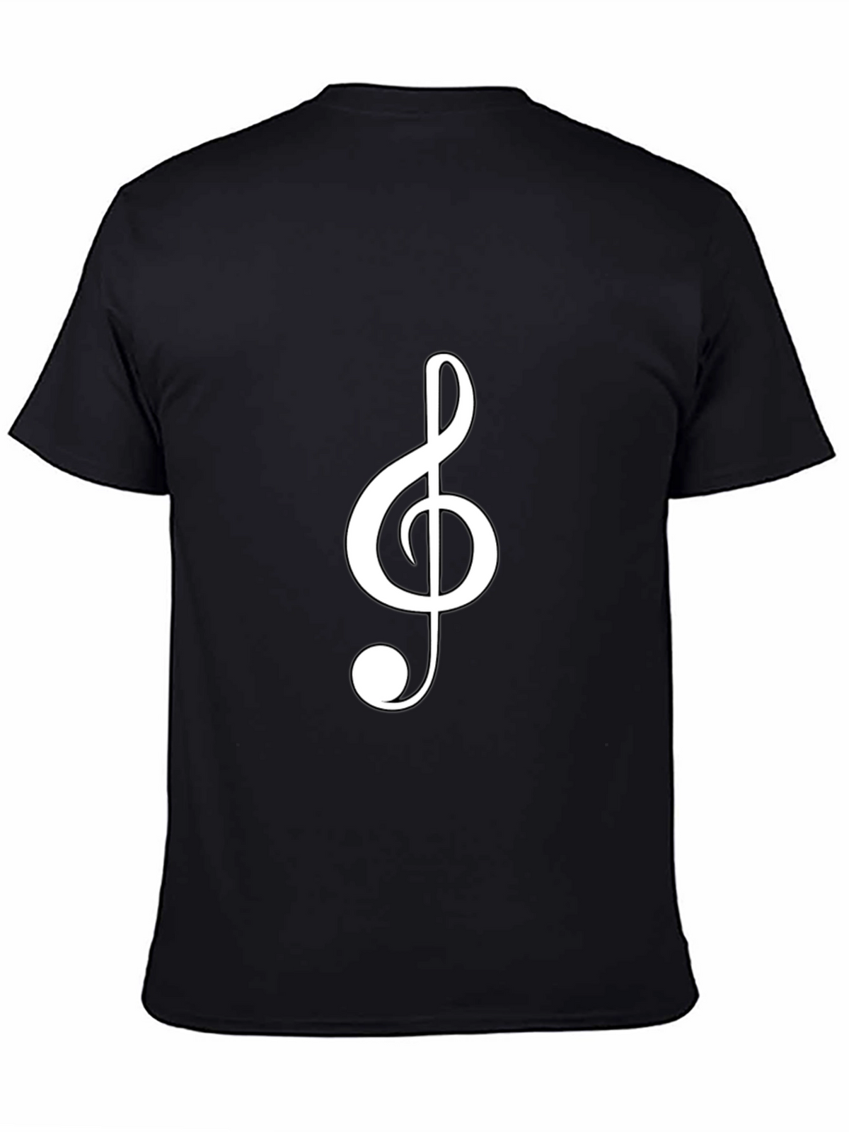 Musical Clef Graphic Tee - Black Cotton T-Shirt