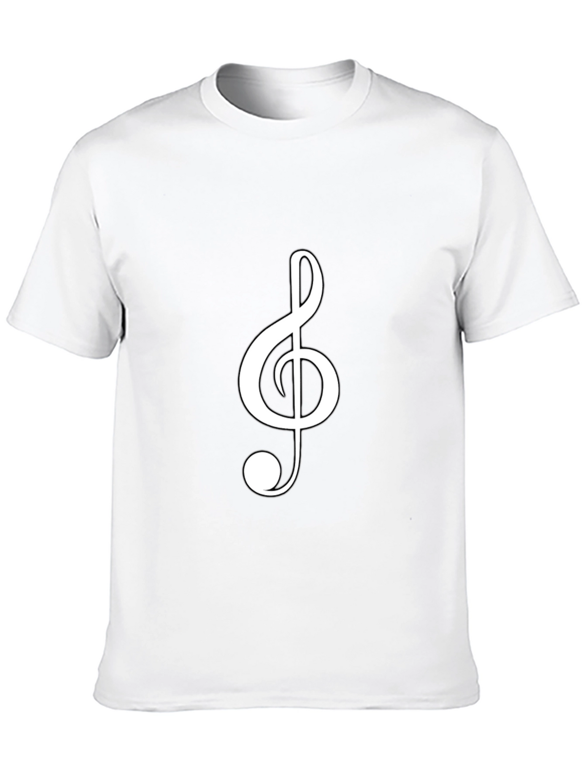 Musical Clef Graphic Tee - Black Cotton T-Shirt