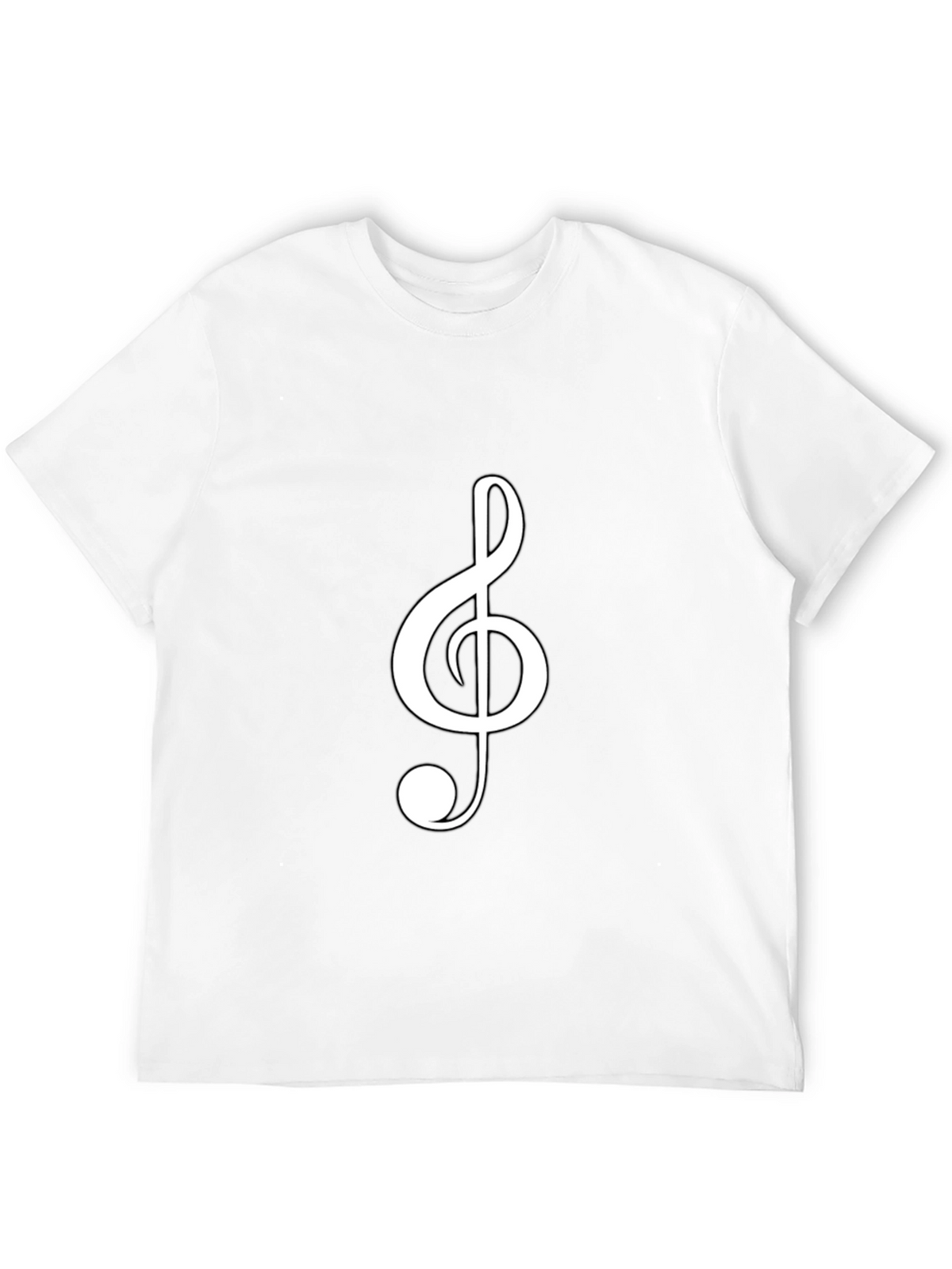 Musical Clef Graphic Tee - Black Cotton T-Shirt