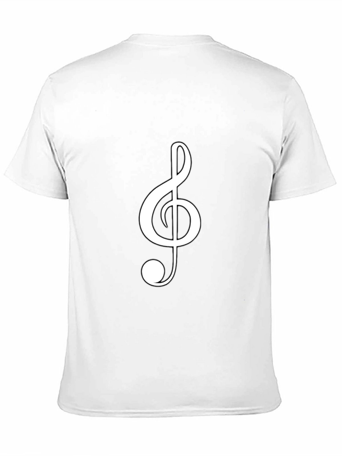 Musical Clef Graphic Tee - Black Cotton T-Shirt