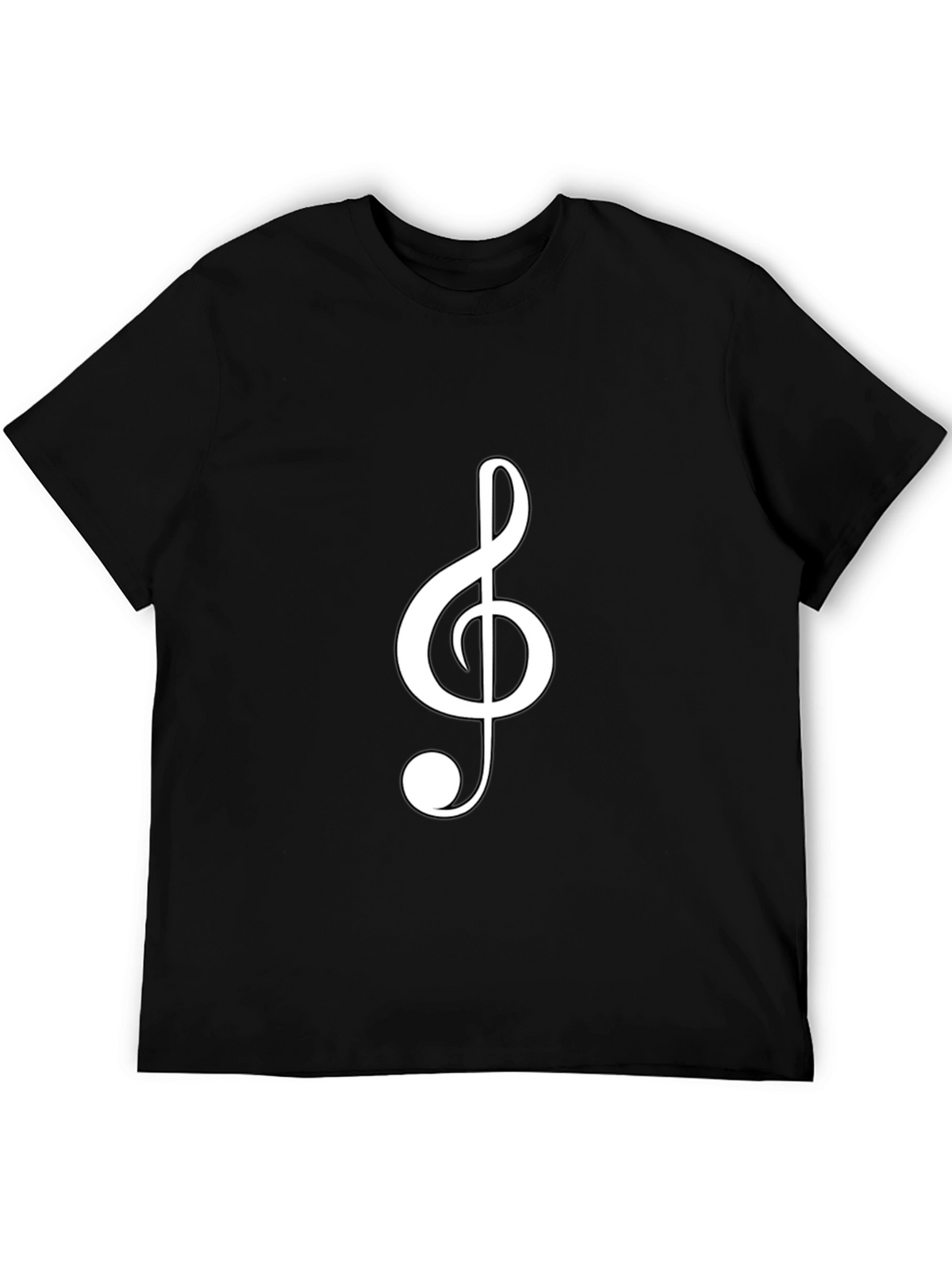Musical Clef Graphic Tee - Black Cotton T-Shirt