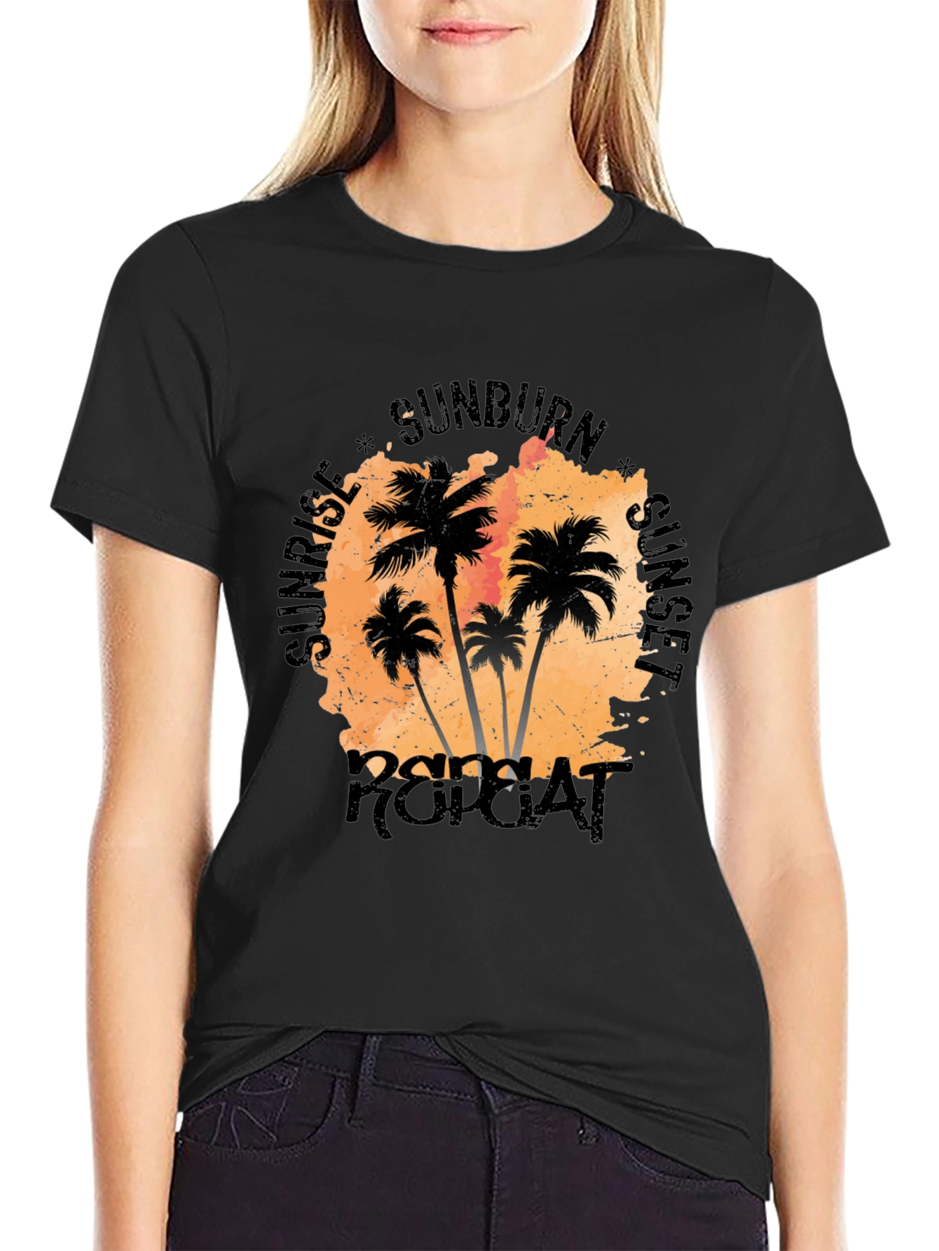 Sunrise Sunset Repeat Palm Tree T-Shirt