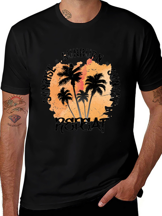 Sunrise Sunset Repeat Palm Tree T-Shirt