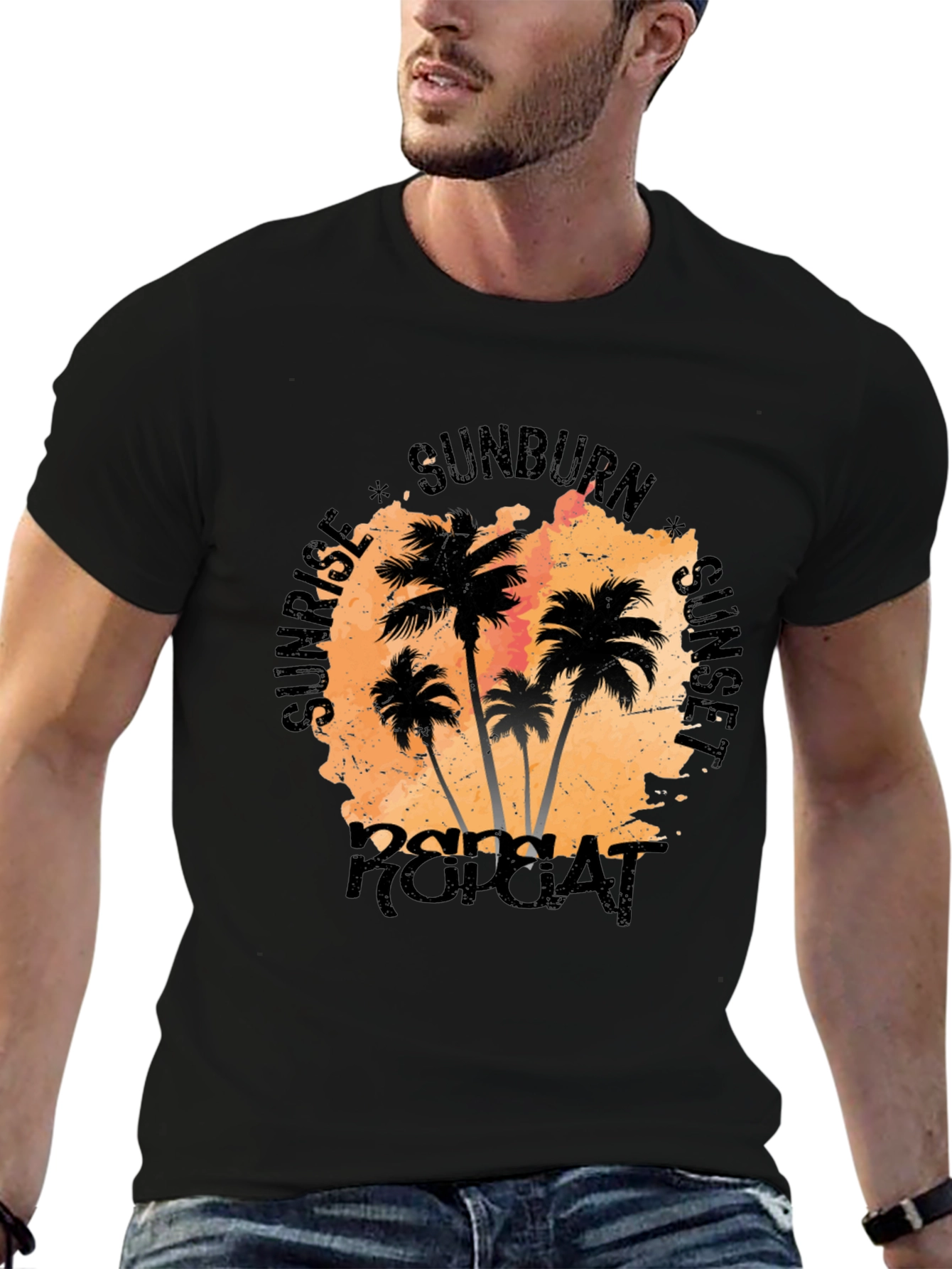 Sunrise Sunset Repeat Palm Tree T-Shirt