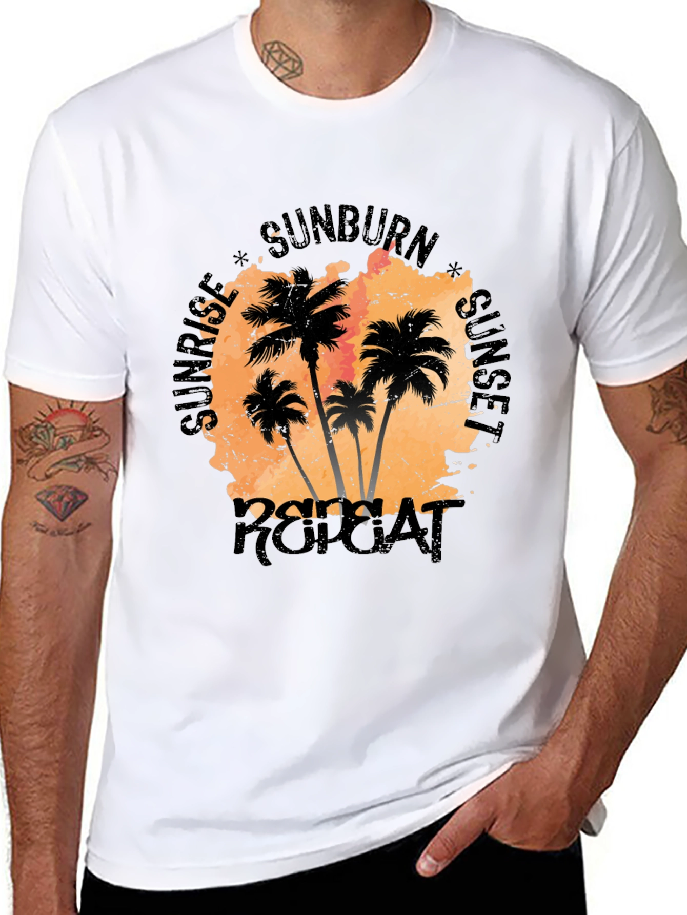 Sunrise Sunset Repeat Palm Tree T-Shirt