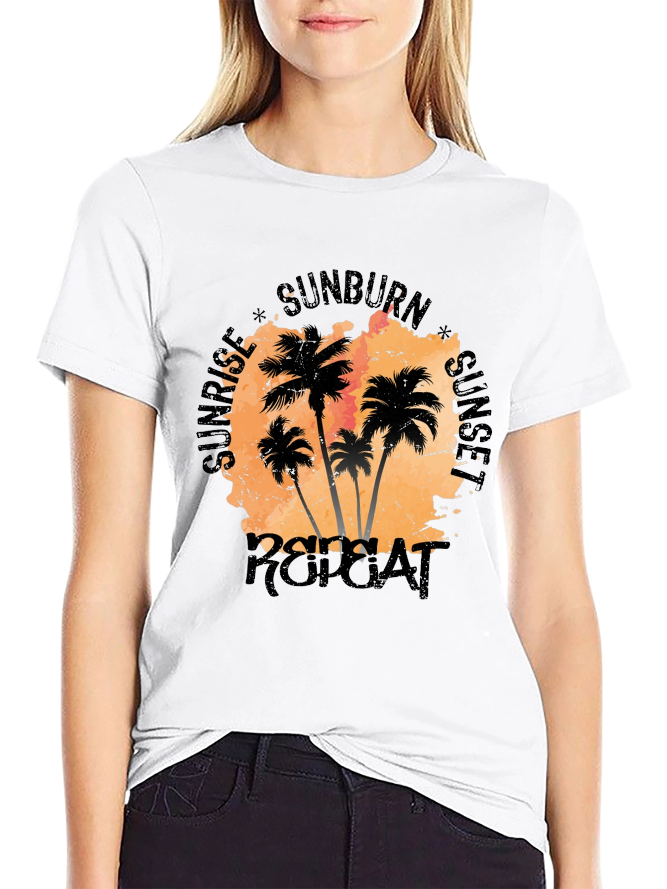 Sunrise Sunset Repeat Palm Tree T-Shirt