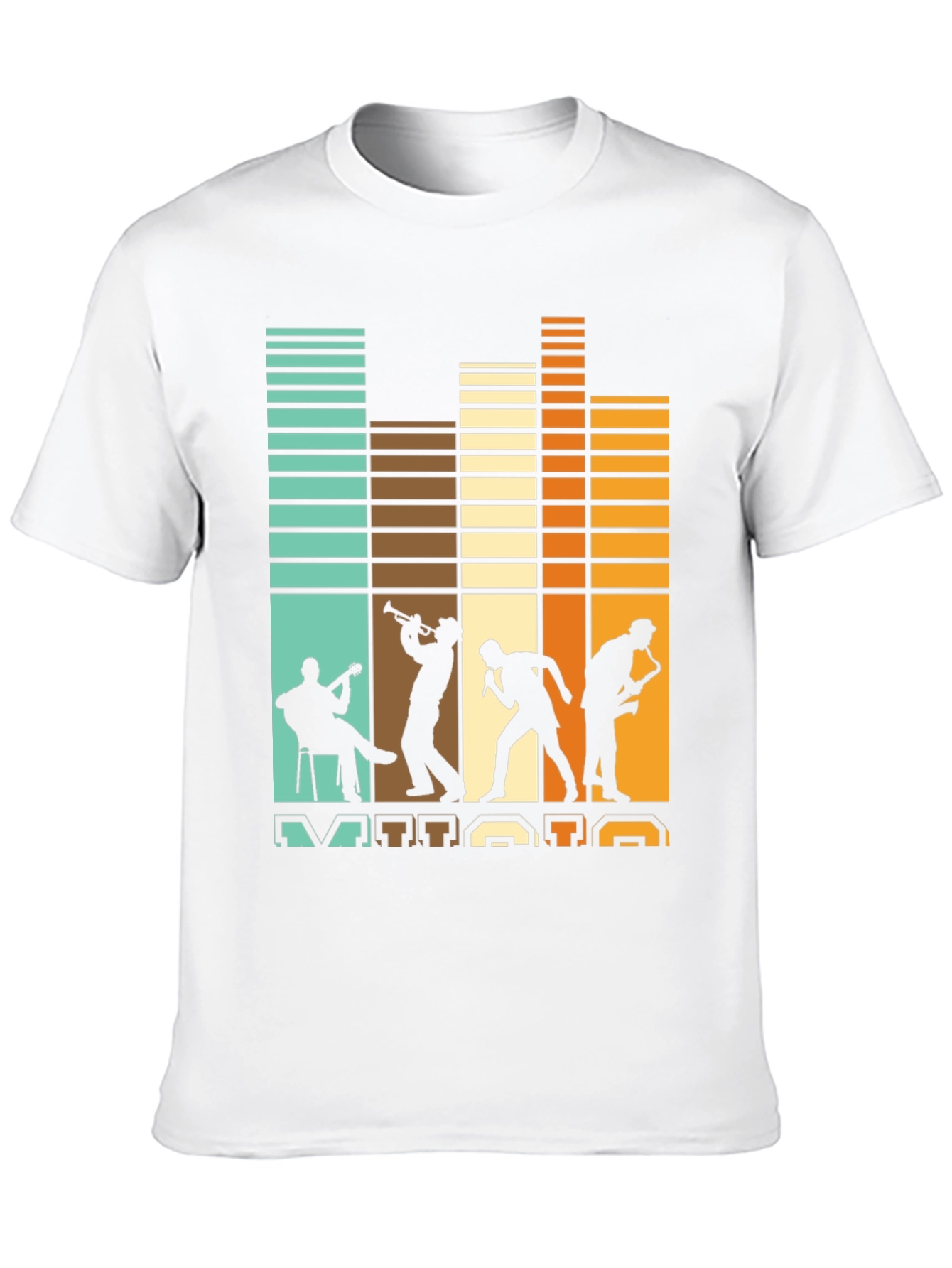 Retro Jazz Band Silhouette Graphic Tee