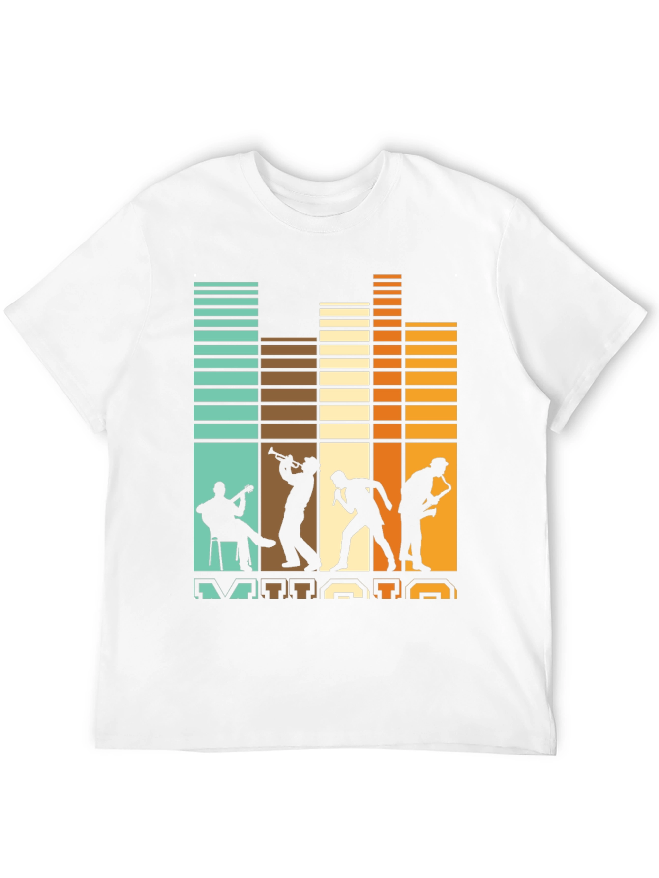 Retro Jazz Band Silhouette Graphic Tee
