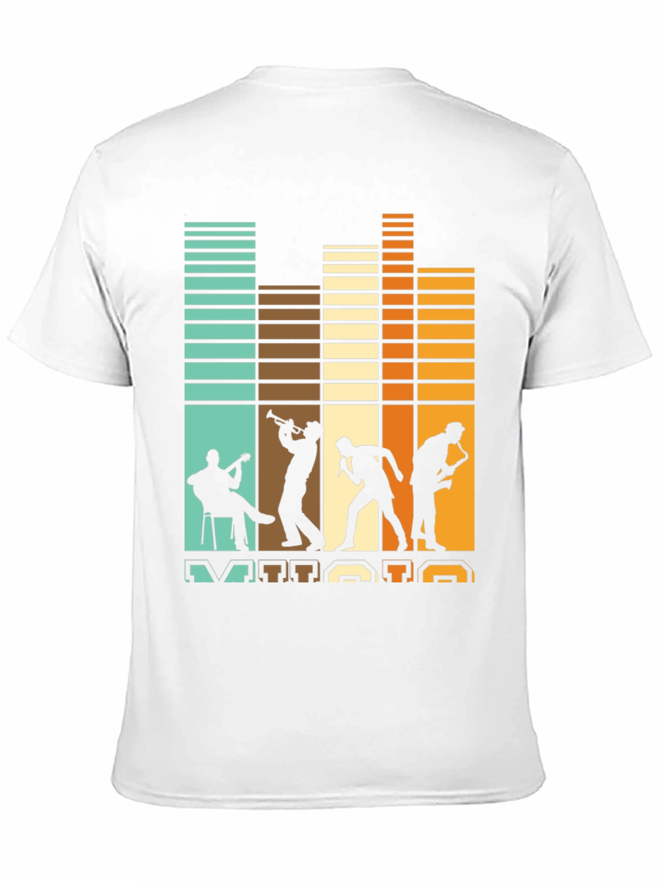 Retro Jazz Band Silhouette Graphic Tee