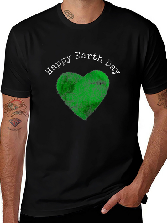 Happy Earth Day T-Shirt - Green Heart Design
