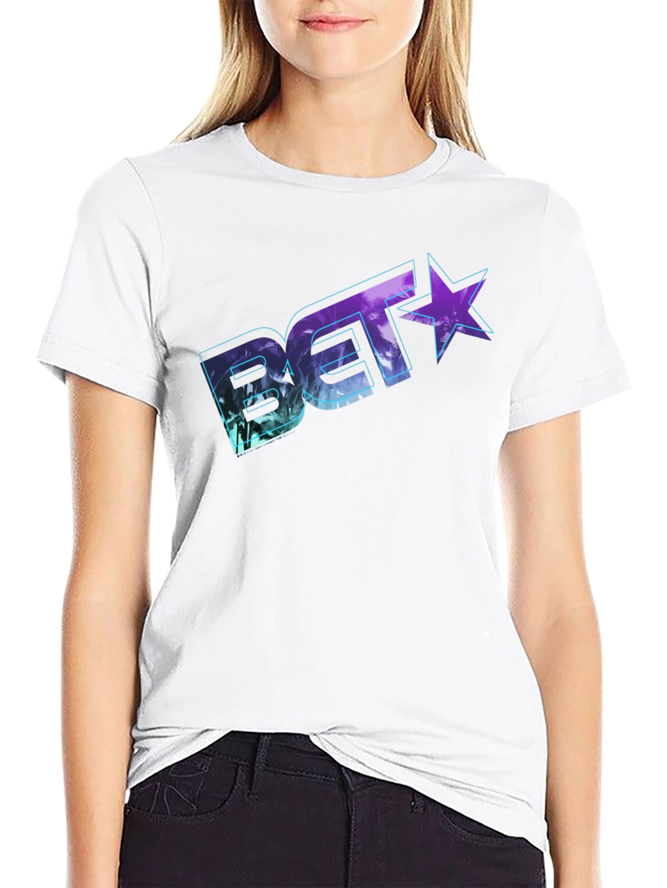 BET Palm Design Black T-Shirt