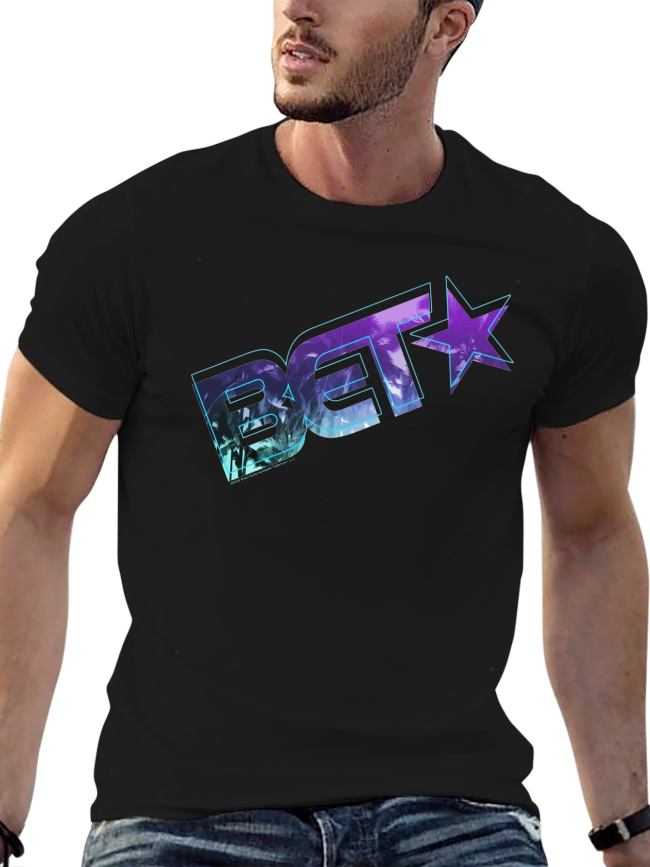 BET Palm Design Black T-Shirt