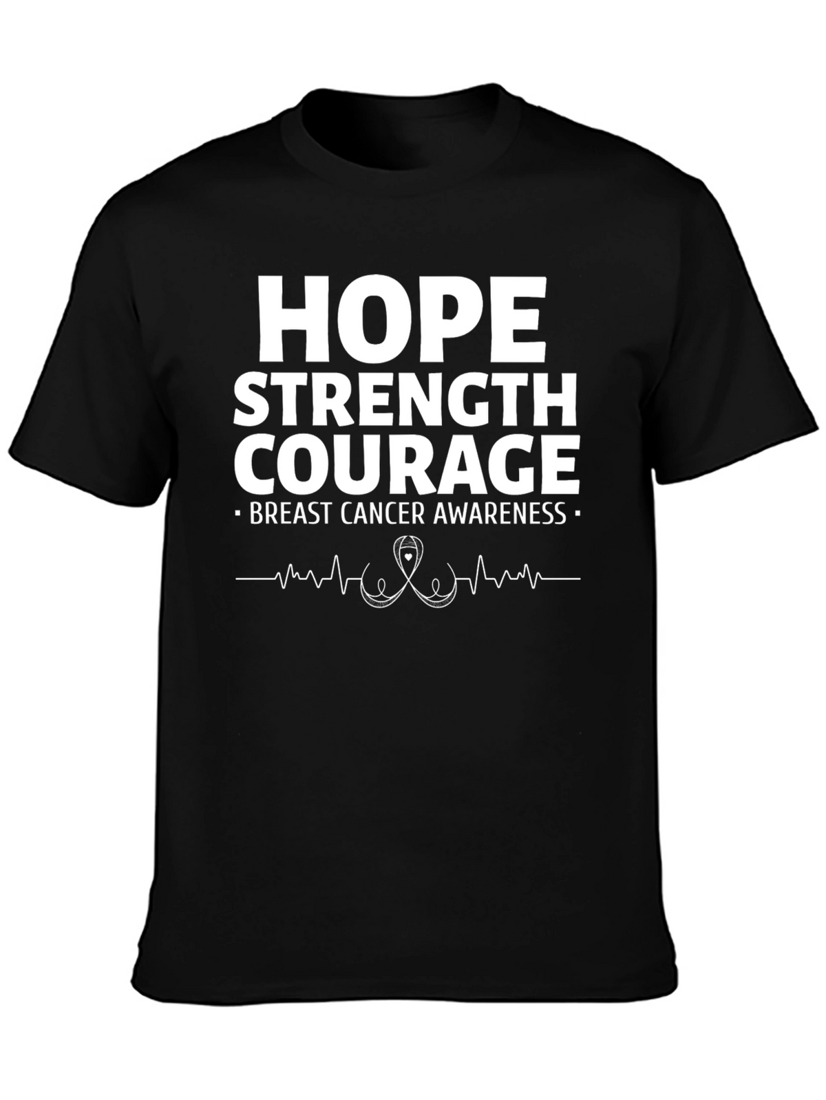 Hope Strength Courage Breast Cancer Awareness T-Shirt