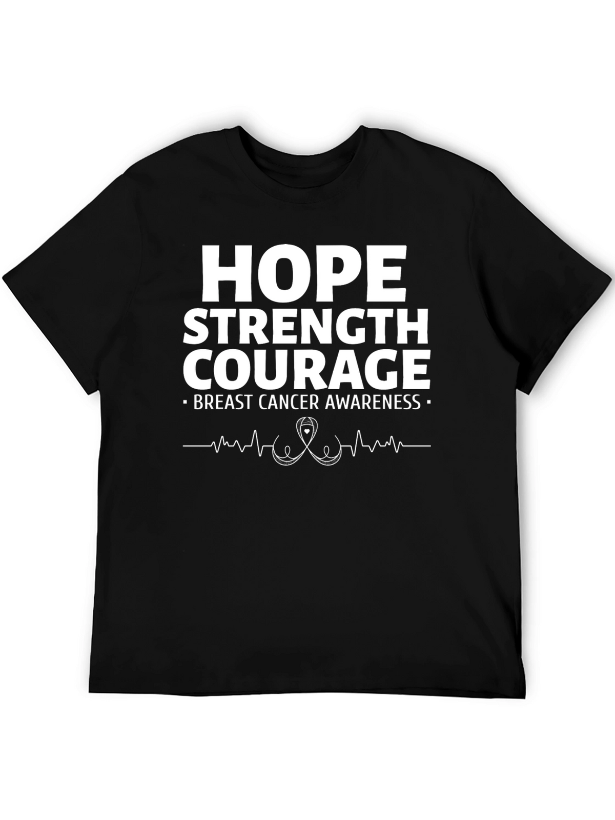 Hope Strength Courage Breast Cancer Awareness T-Shirt