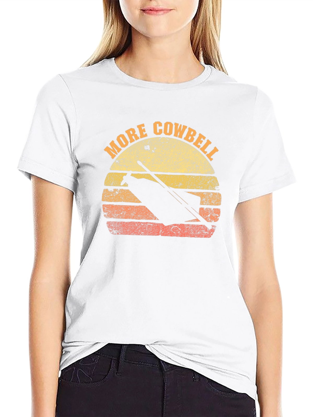 More Cowbell T-Shirt Retro Sunset Graphic Tee