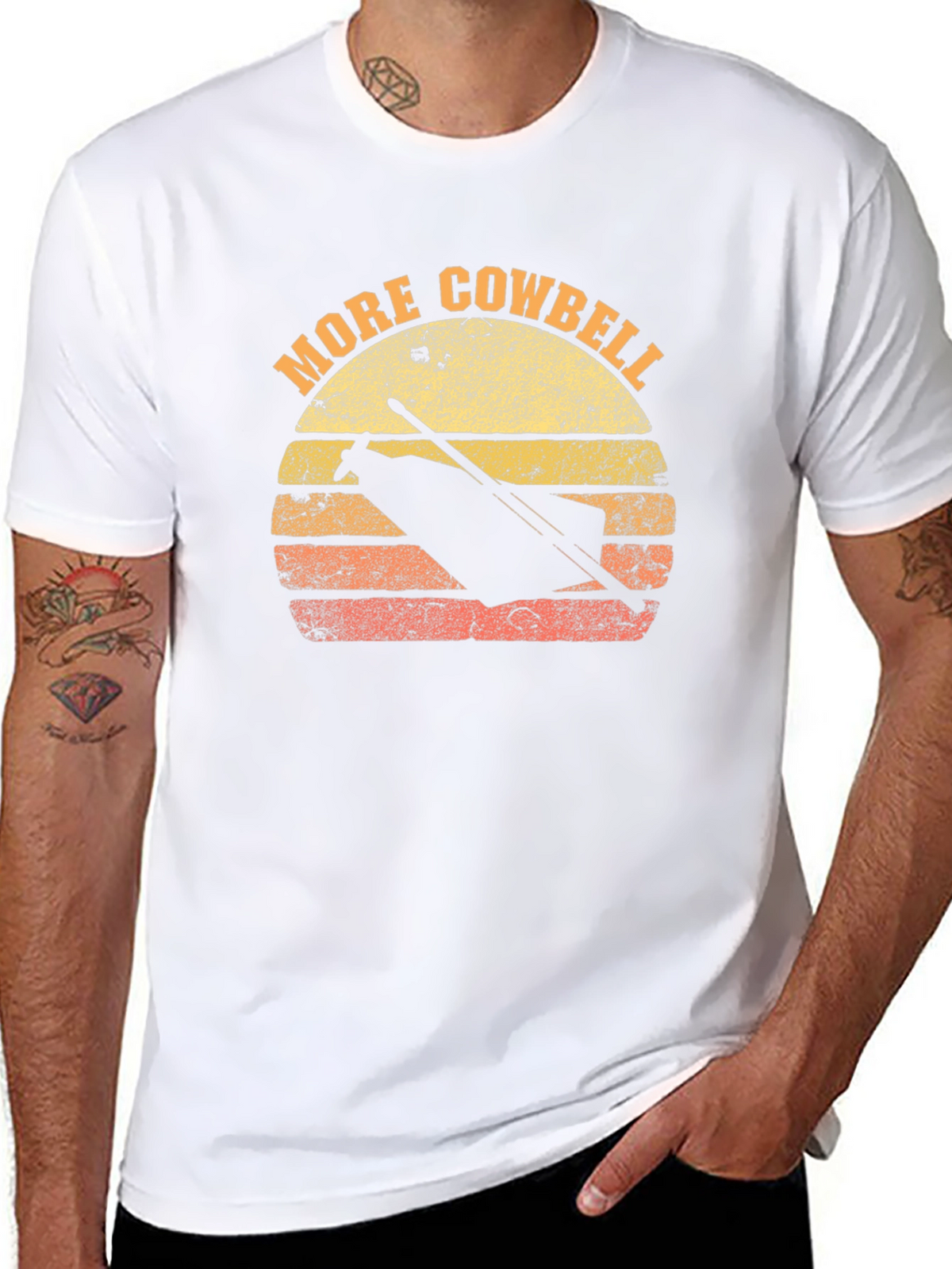 More Cowbell T-Shirt Retro Sunset Graphic Tee