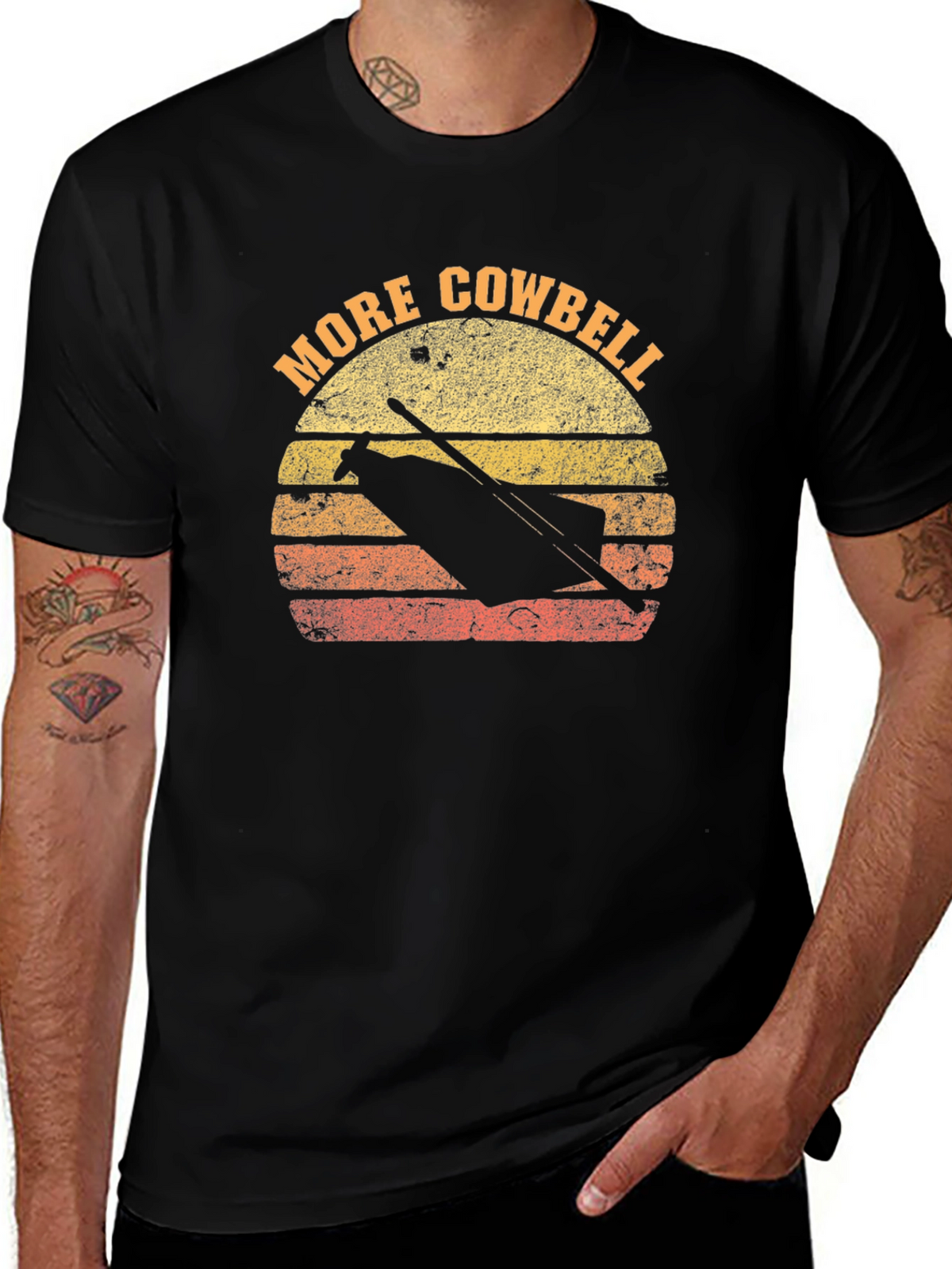 More Cowbell T-Shirt Retro Sunset Graphic Tee