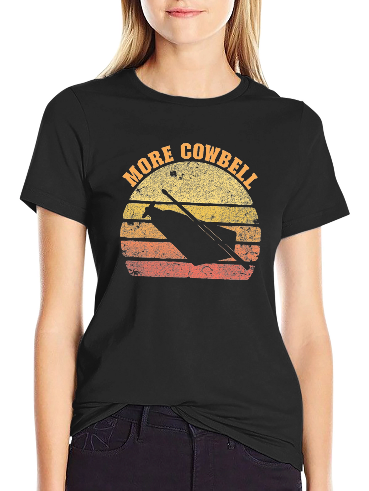 More Cowbell T-Shirt Retro Sunset Graphic Tee